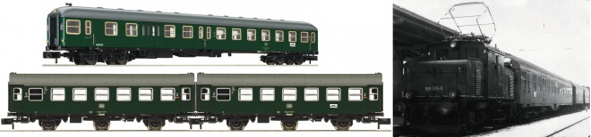 Set of 3 passenger cars of Murnau-Oberammergau train<br /><a href='images/pictures/Fleischmann/Fleischmann-866486.jpg' target='_blank'>Full size image</a>